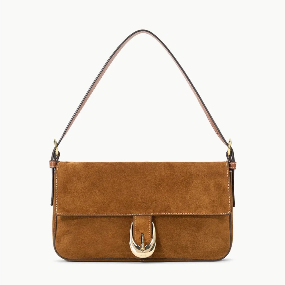 Staud Harlow Bag in Tan Suede